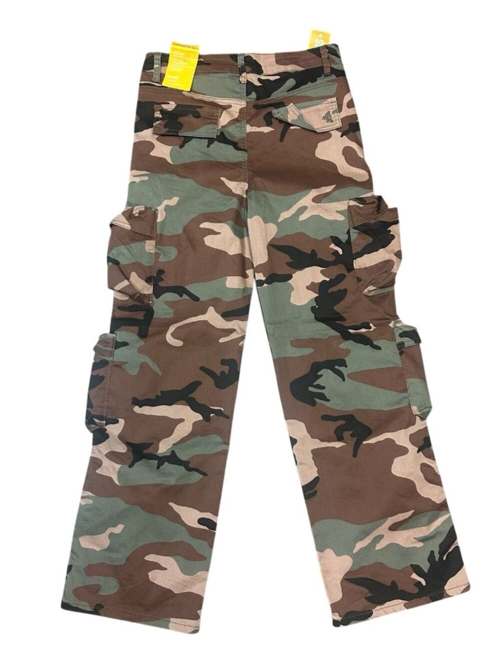 VIP Jeans Green/Brown Camo Cargo Pants Women Size 9/29 Mid Rise Stretch Pockets - Picture 3 of 14